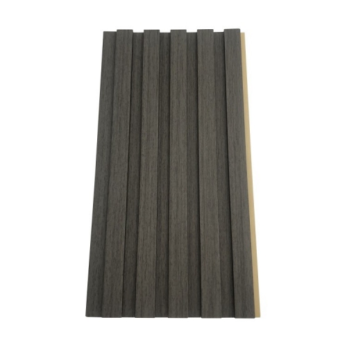 Gray Fine Wood Grain Stripe Interior Wood Plastic Composite Fluted Wall Panel
